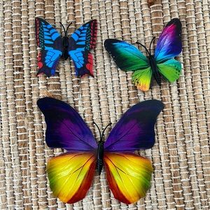 Butterfly magnets set of 3 yellow butterflies Demon slayer inspired